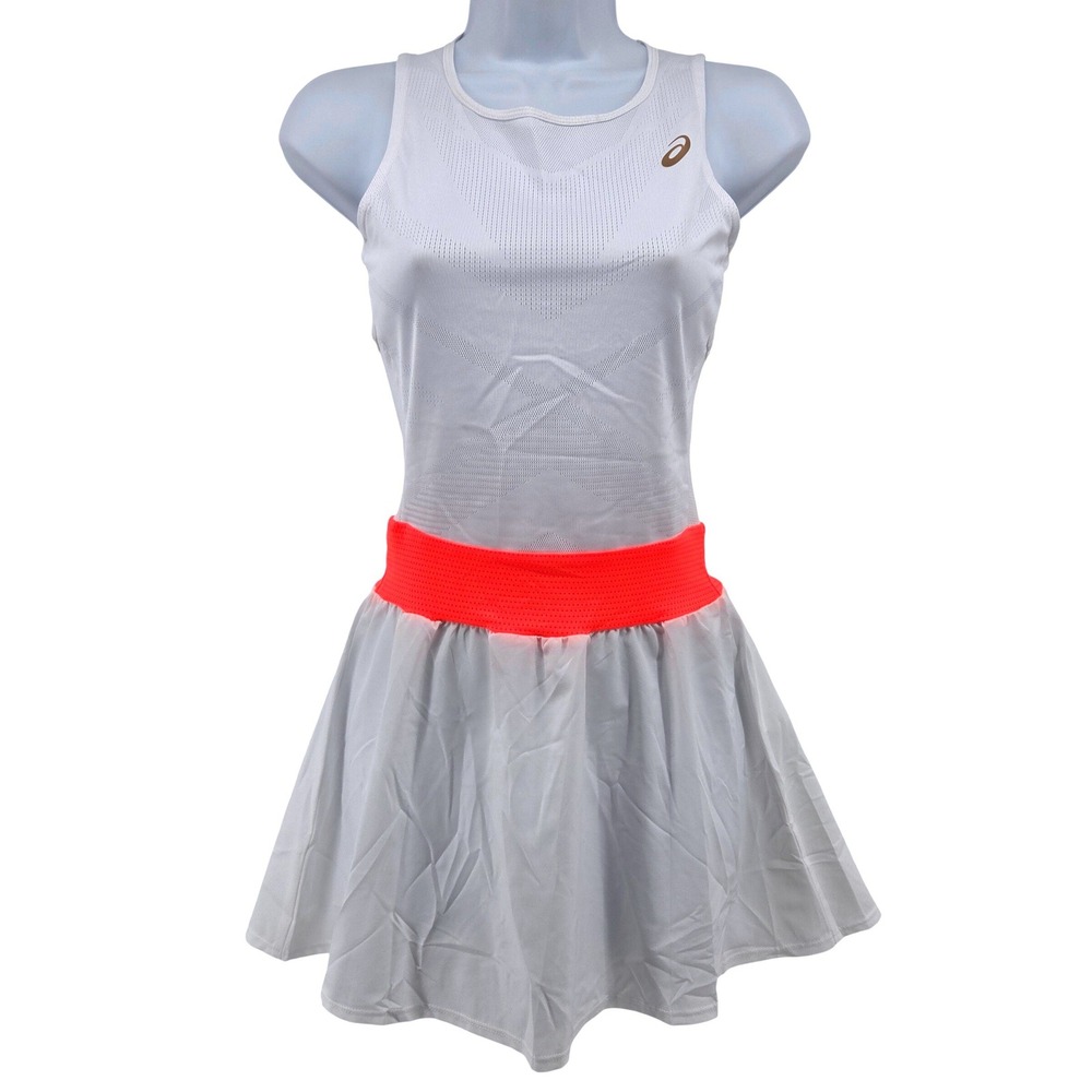 Asics Tennis Dress XS White Neon Pink D1 Performance‎ Athletic Sporty Summer